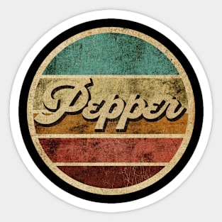 Tanatoraja, circle retro faded Pepper Sticker